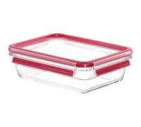 Tefal Masterseal Fresh Verre, Boîte alimentaire rectangulaire, Conservation des aliments, Empilable, Compatible four et congélateur N1040910, Transparent, 1,1 L