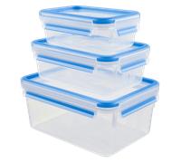 Tefal Boîtes conservation Masterseal Fresh K3028912 - Lot 3 (2,3L+1L+0,55L) Hermétiques Bleu