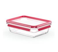 Tefal Masterseal Fresh Verre, Boîte alimentaire rectangulaire, Conservation des aliments, Empilable, Compatible four et congélateur N1040910, Transparent, 1,1 L