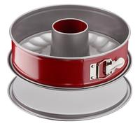 TEFAL Moule à savarin Delibake en acier - Ø 27 cm - Rouge et gris - Avec charnière