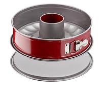 TEFAL Moule a savarin Delibake en acier - O 25 cm - Rouge et gris - Avec charniere