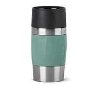 Tefal Mug isotherme vert 0,3 L, Isolation double paroi, Maintien boissons chaudes 3h, Fraîches 6h, Acier inoxydable, Revêtement silicone, Travel Mug Compact N2160310