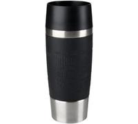 Tefal N2020210 Tasse de voyage classique noire avec couvercle à vis confortable, presse rapide, manchon doux au toucher, prêt à voyager, réutilisable, 100% étanche, garde les boissons froides (8