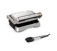 TEFAL OptiGrill 2en1 GC773D Électrogrill Rectangulaire, Acier Inox, Gris