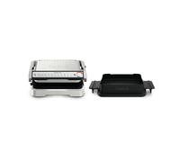 Tefal OptiGrill 4in1 GC774D10 Gril de Contact Acier Inoxydable 2100W 9 Programmes Surface de Grill 600cm² Couvercle 180° Plaques Amovibles