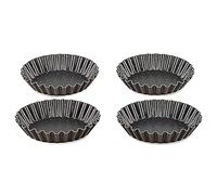 Tefal Perfectbake Lot de 4 Moules A Tartelettes 11cm Aluminium 100% Recyclé J5548102, fabriqué en France