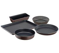 Tefal Perfectbake Marron Set 5 Moules Tarte 30 cm Manqué 24 cm Cake 28 cm Quatre Quarts 26 cm Plaque Pâtisserie 38 x 28 cm Moule à Gâteau Antiadhésif Aluminium 100% Recyclé Démoulage Facile YY4220FA