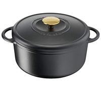 Cocotte Ronde En Fonte Tefal Pierre Gagnaire Heritage 29 Cm / 7,5 L, Couvercle À Condensation, Émail Noir Mat, Rétention De La Chaleur, Mijoter, Cuisson Douce, Caramélisation, Tous Feux, Ustensile De Cuisine À Induction E2230504 Noir