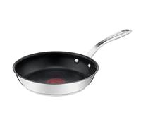 Tefal Pierre Gagnaire Poêle acier inoxydable revêtu 24 cm, Base de diffusion de chaleur, Poignée rivetée, Design élégant, Tous feux dont induction, Fabriqué en France H8210423