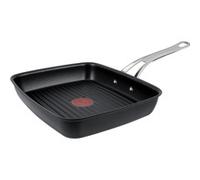 Tefal Jamie Oliver Cook's Classics E2454144 Poêle à griller antiadhésive, passe au four, induction, poignée rivetée, aluminium anodisé dur, noir, 27 cm x 23 cm