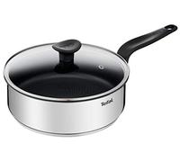Tefal - Primary Sauteuse avec couvercle en verre - Antiadhésif - 24 cm | Sauteuse inox cuisine compatible induction - Revêtement antiadhésif Titanium - Technologie Thermo-Signal - Nettoyage facile