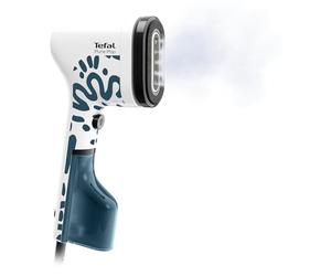 Tefal Pure Pop Home & Travel DT2040E1 Brosse à vapeur 20 g/min, 15 secondes, prête à l'emploi, système de tampon, vapeur sûre, pour maison et voyage, 2 réservoirs d'eau, bleu