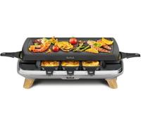 Tefal RE610D raclette 8 personne(s) 1350 W Noir, Acier inoxydable, Bois