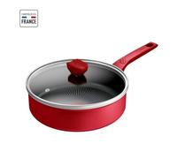 Tefal Sauteuse 24 Cm, Induction, Revetement Antiadhésif, Couvercle Verre, Ergonomique, Fabriqué En France, Daily Expert C28932
