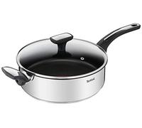 Tefal Sauteuse 26 cm + couvercle verre, Induction, Revêtement antiadhésif résistant, Poignée robuste, Garantie 10 ans, Diffusion homogène de la chaleur, Recyclable, Emotion E3003304