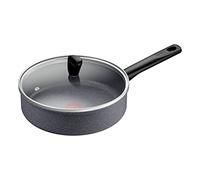 Tefal - Sauteuse Natural On avec couvercle en verre Lavinia - 24 cm - Gris | Sauteuse compatible induction - Revêtement antiadhésif Mineralia - Indicateur Thermo-Signal - Cuisson rapide