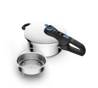 Tefal Secure Trendy Aqua Cocotte-minute 4 L, Cuisson rapide,Panier vapeur, 2 programmes, Sûr, Compatible induction P2580402
