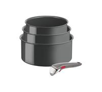 Tefal Set de 3 casseroles Ingenio Renew Poignée amovible L2609402 Gris Hippo Iron - 3168430349247