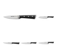 Tefal Set de 5 couteaux Ice Force ; Lame en acier inoxydable allemand, Coupe performante, Tranchant longue durée, Garantie 10 ans. Couteau à éplucher 9 cm, Couteau Santoku 18,5 cm, Couteau de chef 20