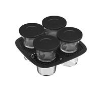 Tefal Set de 8 Pots en Verre avec Support - Compatible Easy Fry Silence 5L - 2 Niveaux de Cuisson - Idéal pour Desserts et Entrées Maison - Entièrement Compatible Lave-Vaisselle - XA1140E2