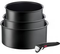 TEFAL Set de Ingenio Ultimate Batterie de cuisine L7649453 - 4-pièces, Cuiseur universel fr, 16-20 cm, Antiadhésif, Poignée amovible, Répartition uniforme de la chaleur, noir