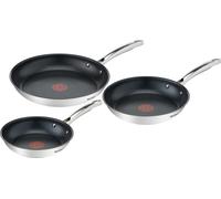 Tefal Set de poêles Duetto Plus (+), 3 pièces, acier inoxydable, 20/24/28 cm