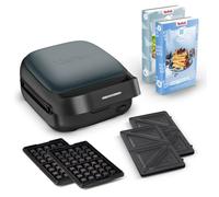 Tefal Snack Collection SW862BF0 - Croque-Gaufrier 700 W, plaques amovibles, noir/gris