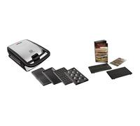 Tefal sw854d16 Appareil a croque-monsieur (Noir, Acier inoxydable) & Coffret Snack Collection de 2 plaques gaufrettes + livr