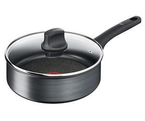 TEFAL Titanium Fusion G12432 Sauteuse avec couvercle, 24 cm, pour tous les types de feux, y compris l'induction, signal thermique, sans PFOA