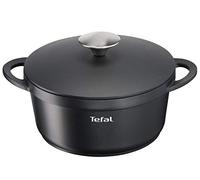 TEFAL Trattoria E21844 Cocotte en fonte d'aluminium 20 cm Couvercle en fonte d'aluminium Revêtement anti-adhésif Bonne conservation de la chaleur Plat à rôtir Protection de poignée en silicone