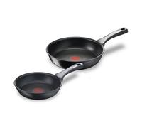 Tefal Unlimited On Lot De 2 Poêles 20/26 Cm, Induction, Revêtement Antiadhésif Résistant, Fonction Thermo-Signal, Fabriqué En France G2599002, Noir