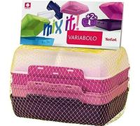 Tefal Variabolo Lot de 3 boîtes à déjeuner avec couvercles et fonds interchangeables Rose