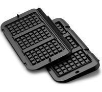 Tefal XA7348 Plaques à gaufres pour OptiGrill 4 en 1 et 2 en 1 XL | Préparation de gaufres belges | Aluminium moulé sous pression | Revêtement antiadhésif | Passe au lave-vaisselle | Noir