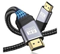 TEFLOTY Cable HDMI 2.1, Câble HDMI 8K@60Hz 4K@120Hz Haute Vitesse 48 Gbps Supporte 7eARC HDCP 2.2&2.3 DTS:X Dolby Atmos Compatible avec HDTV, PS5/4/3, Xbox Series X/S, Monitor Mehr (1M)