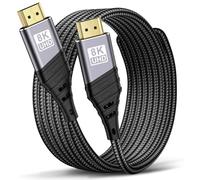 TEFLOTY Câble HDMI 2.1, Câble HDMI 8K@60Hz 4K@120Hz Haute Vitesse 48 Gbps Supporte 7eARC HDCP 2.2&2.3 DTS:X Dolby Atmos Compatible avec HDTV, PS5/4/3, Xbox Series X/S, Monitor Mehr (5M)