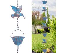 Tefola Chaîne d'eau de pluie Colibri pour gouttières, chaîne de pluie suspendue pour le drainage de l'eau, chaîne de gouttière, décoration pour navires et tuyaux d'échappement