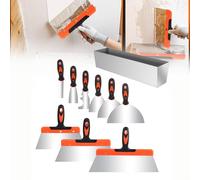 Tefola Dix Spatule Enduit, Spatule Enduit Lissage, Taloche Enduit, Ensemble de Grattoirs à Peinture Multi-tailles en Acier Inoxydable Pour Gratter la Peinture, Enlever le Mastic et Réparer les Murs