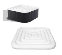 Tefola Housse gonflable pour bain à remous, couvercle de bain à remous avec poignée, couvercle gonflable Lazy Spa pour baignoire thermique isolée (carré, 140cm)