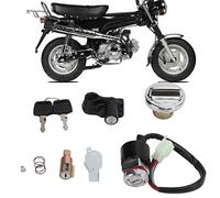 Tefola Kit de Couvercle de gaz pour Interrupteur d'allumage, Ensemble de Bouchon de Carburant pour Interrupteur d'allumage, Serrure de Casque, Remplacement de 2 clés pour Dax Skyteam 50cc 125cc