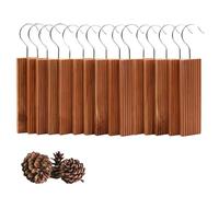 Tefola Lot de 15 Blocs Suspendus en Bois Cèdre, Anti Mites pour Textiles, Vêtements, sans Chimique, Piège Naturel de Contre Mites pour Armoires, Tiroirs, Penderie Protection Efficace(Forme à Rayures)