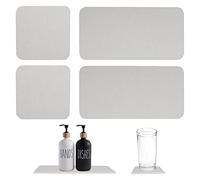Tefola Lot de 4 plateaux en diatomite absorbant l'eau, plateau d'évier en pierre à séchage rapide, porte-savon de cuisine, porte-savon pour les mains, pierre absorbant l'eau pour plantes, articles de