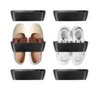 Tefola Lot de 6 porte-chaussures muraux pour camping-car, organiseur de chaussures, camping, camping-car, avec sans perçage, auto-adhésif ou perçage, étagère à chaussures pour montage mural pour