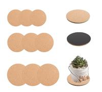 Tefola Lot de 9 tapis en liège pour plantes, dessous de verre en liège, tapis rond absorbant en liège pour plantes d'intérieur, pots de jardin, sous-verres, tapis de pot (15,2 cm, 20,3 cm, 25,4 cm)