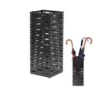 Tefola Noir Porte Parapluie, Acier Support Parasol, Porte-parapluie Carré en Maille Avec 4 Crochets, Pour Placer Des Parapluies, Cannes ou Autres Objets, 16,5 X 16,5 X 42 cm