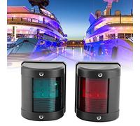 Tefola Paire de Feux d'avertissement de Navigation, Lampe de signalisation LED Rouge Vert IP66, Balise d'avertissement magnétique pour Bateau Marin Yacht 12 V