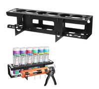 Tefola Support de rangement mural en silicone pour tubes de calfeutrage, pistolets à calfeutrer, support en métal pour rangement d'outils de van, accessoires pour 6 tubes de calfeutrage (2)