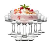 Tefrine Coupes à dessert en verre de 190 ml, lot de 6 coupes à glace, verres à cocktail pour crevettes à queue courte, verres à apéritif, salades de fruits