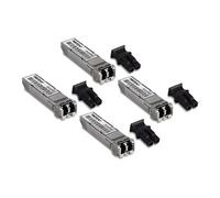 TRENDnet Lot de 4 modules LC multimode SFP, TEG-MGBSX/4, Transmission jusqu'à 550 m, Mini-GBIC, branchement à Chaud, IEEE 802.3z Gigabit Ethernet, Prend en Charge jusqu'à 1,25 Gbit/s