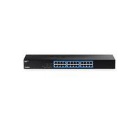 TRENDnet Commutateur Gigabit TEG-S25 – 24 ports RJ-45, 48 Gbit/s, sans ventilateur, boîtier métal, noir