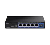 TRENDnet, TEG-S5061, Commutateur 2,5G Non géré à 6 Ports avec Port SFP+ 10G, 5 Ports 2,5GBASE-T, capacité de Commutation de 45 Gbit/s, sans Ventilateur, Montage Mural, Noir